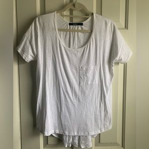 Anthropologie Amadi EUC pocket tee top twist back size M white